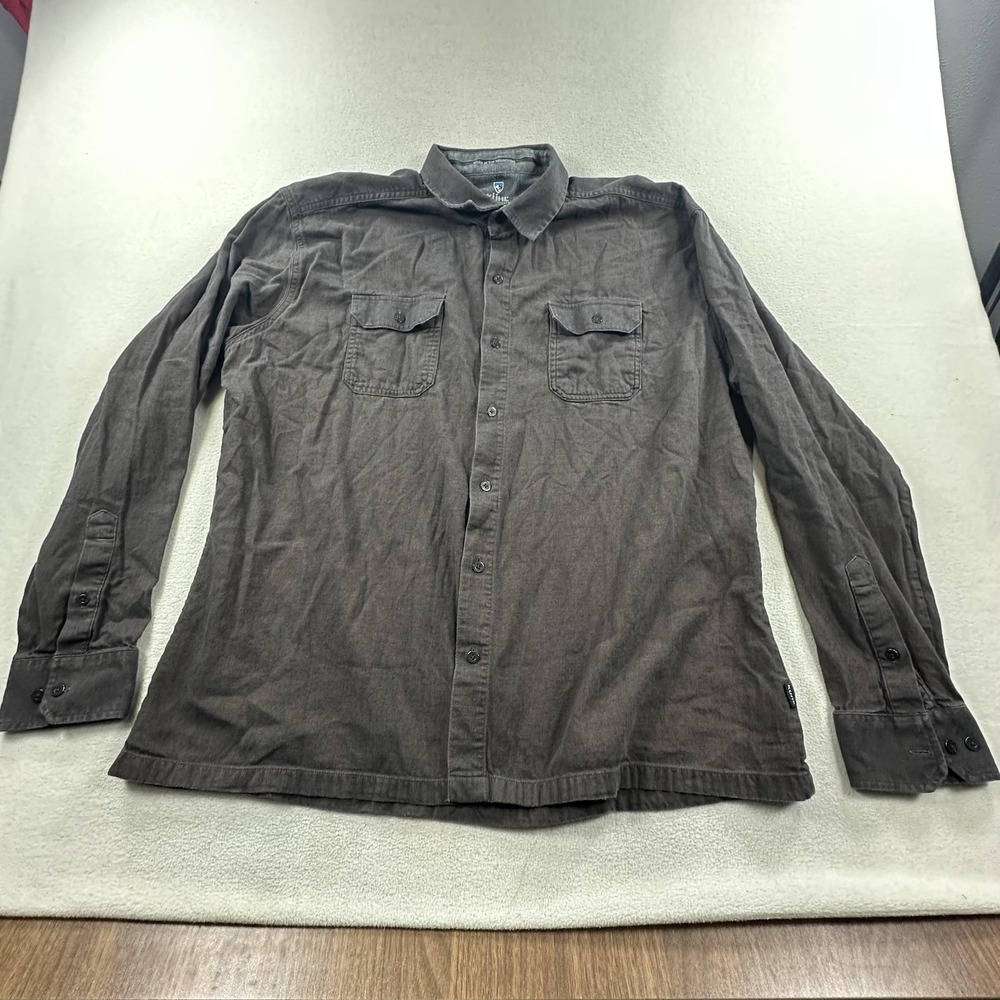 Kuhl Dillingr Flannel Shirt Mens 2XL Brown Long Sleeve Hiking Outdoor